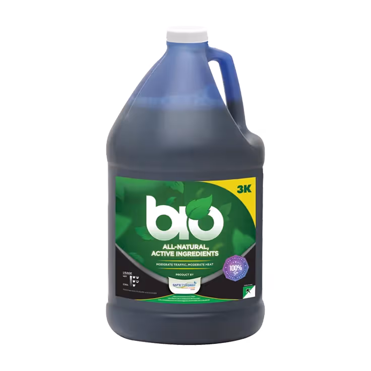A gallon container of BIO 3K, labeled with green leaves and "All-Natural Active Ingredients."