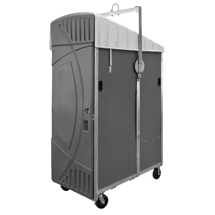 Highrise Lift Kit in gray with a metallic top and wheels for mobility, designed for portable use.