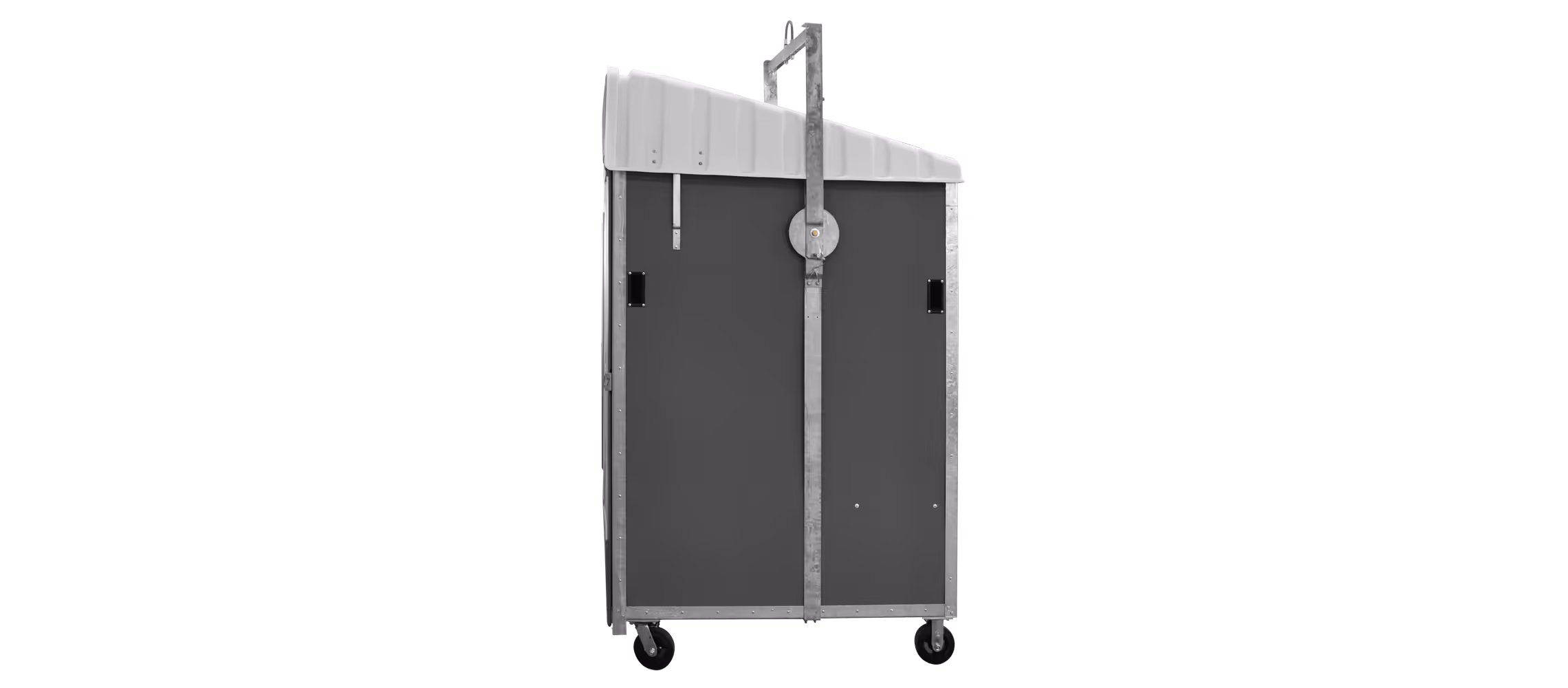 Highrise Lift Kit on wheels with a metal frame and a curved top for access support.