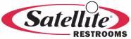 Satellite Restrooms brand logo with text and oval border.