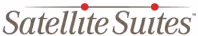 Satellite Suites logo with stylized text and three red dots connected by lines above it.