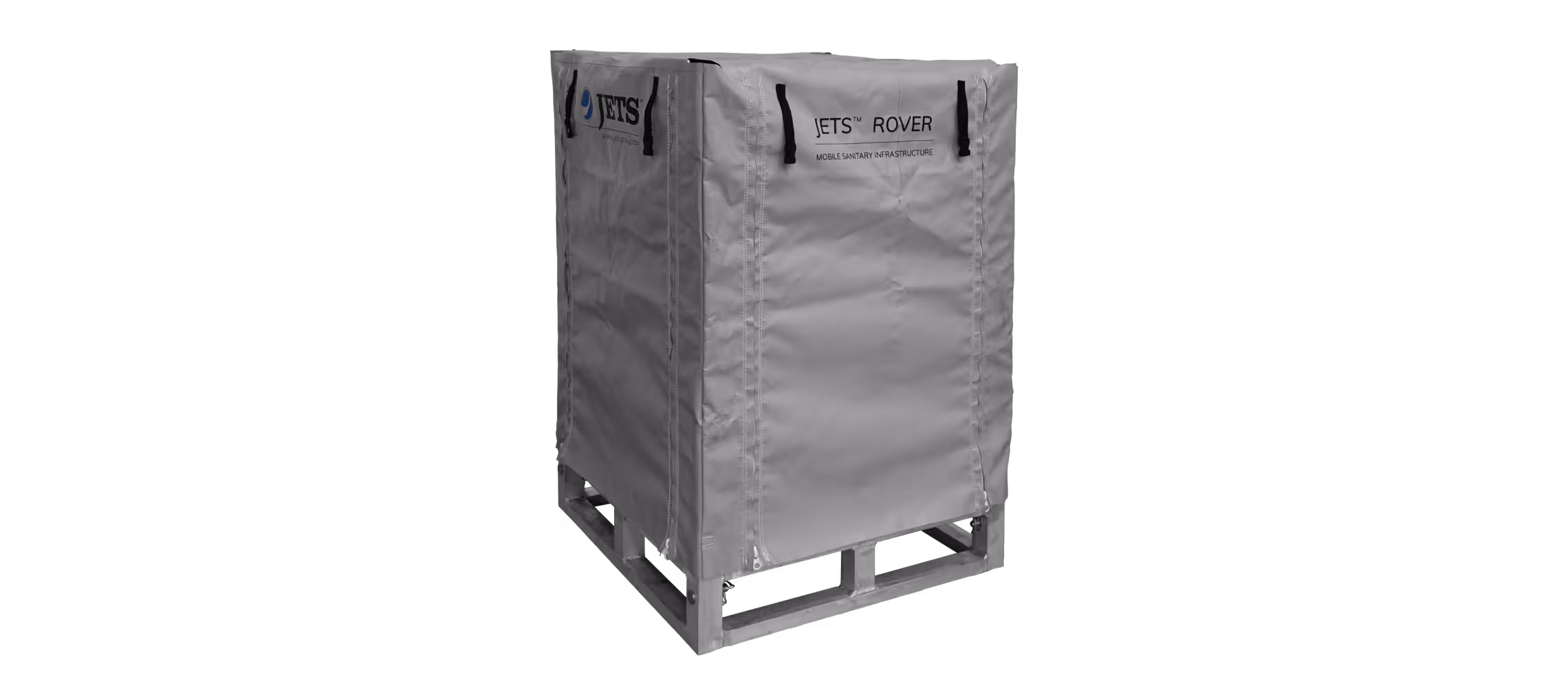 Jets™ Rover displayed on a pallet, featuring a durable, weather-resistant cover.