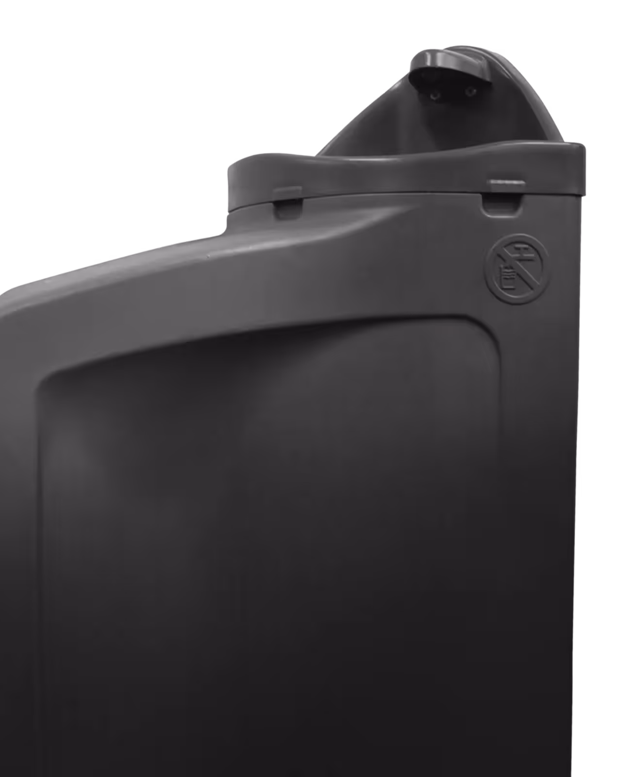 Dark grey Slimmate 3 urinal with a smooth, contoured design and no spill feature.
