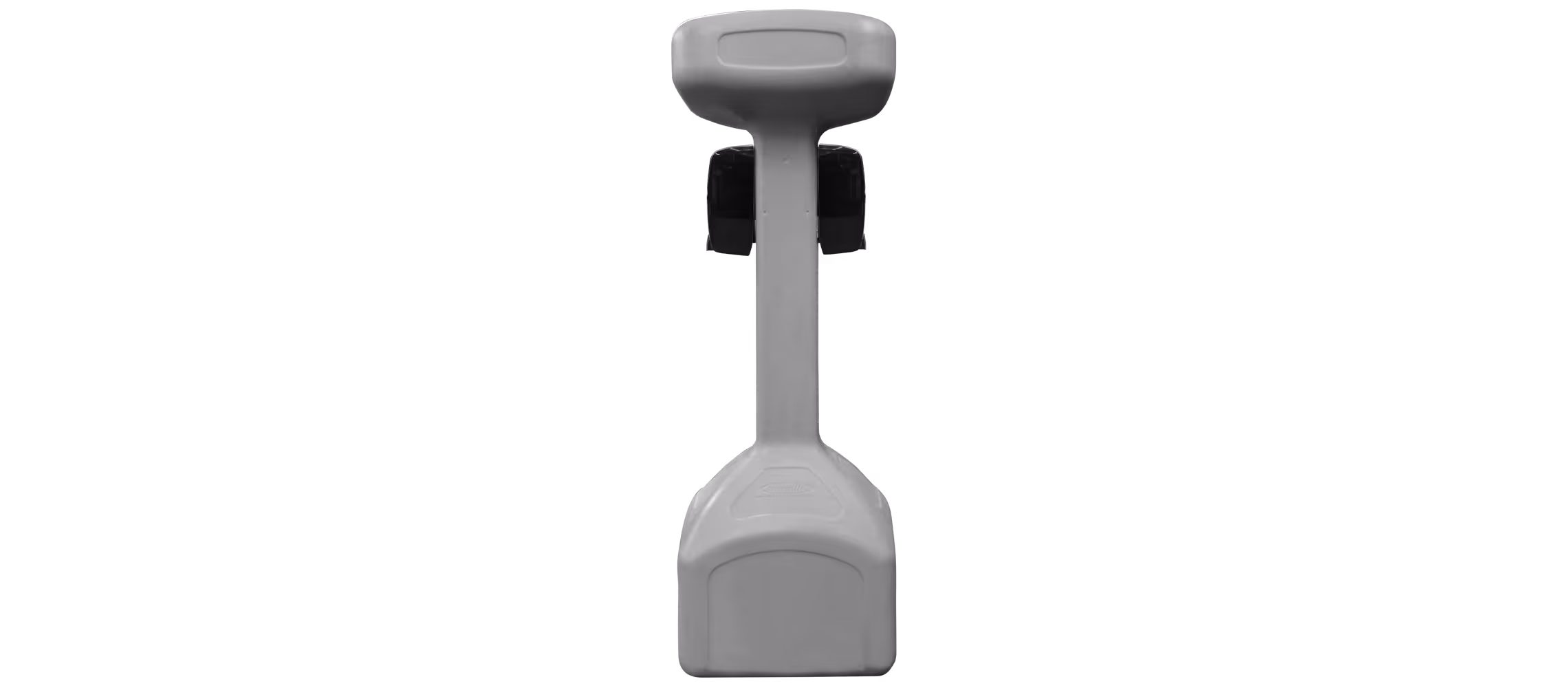A gray HandiStand tool with a handle and a flat base for support.