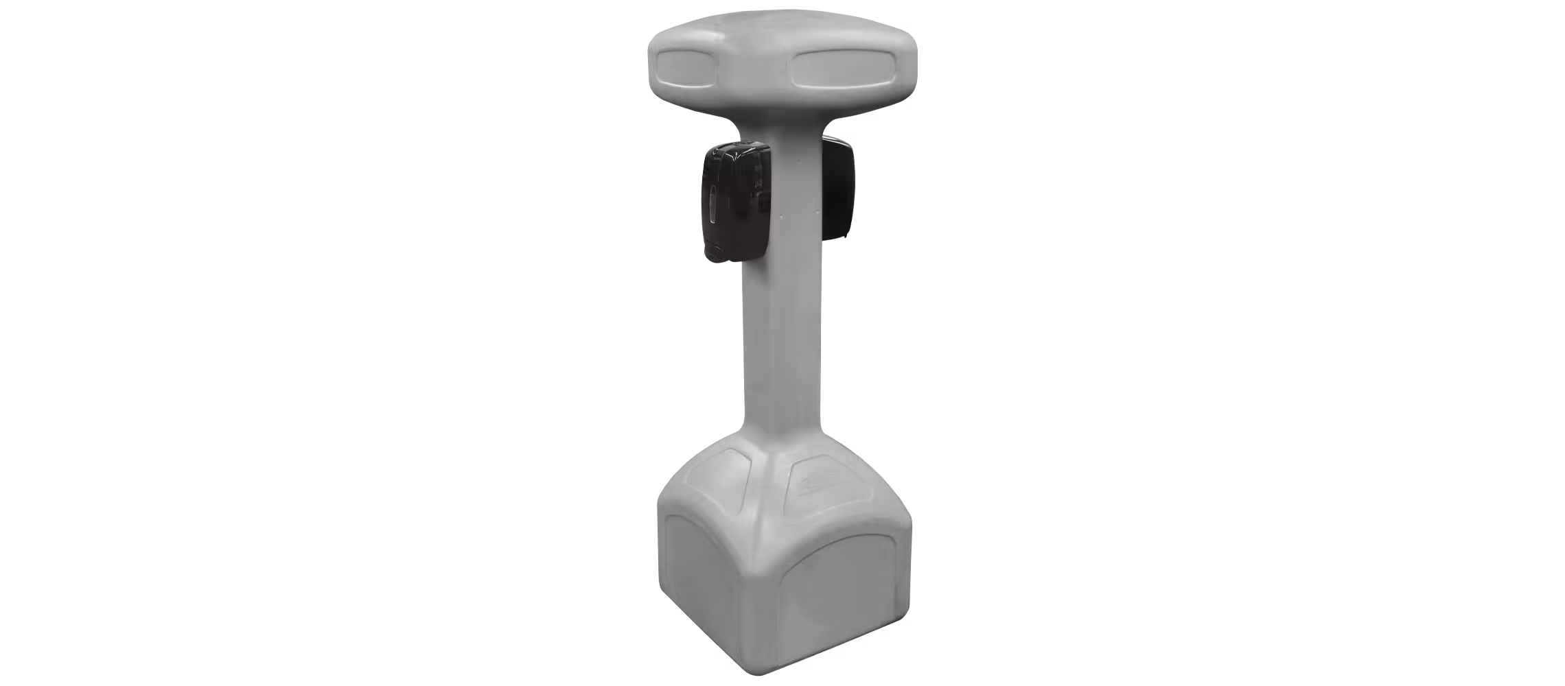 White HandiStand designed for holding items, featuring a stable base and a cylindrical top.