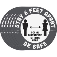 Decal- Stay 6' Apart 12x12 6/P
