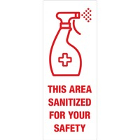 Decal- Th/Area Sanitized 15/PK