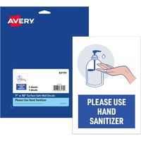 Decal- US/Hand/Sanit 7x10 5/PK