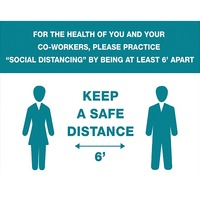 Sign- Keep 6 feet apart