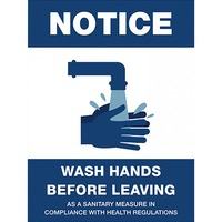 Sign- Wash hands before leave