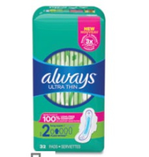Hygiene- Thin Pads w/ Wings