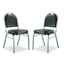 CHAIRS- PAIR BLACK VINYL
