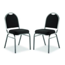 CHAIRS- PAIR BLACK FABRIC