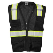 SAFETY VEST- BLACK HI-VIS L-XL
