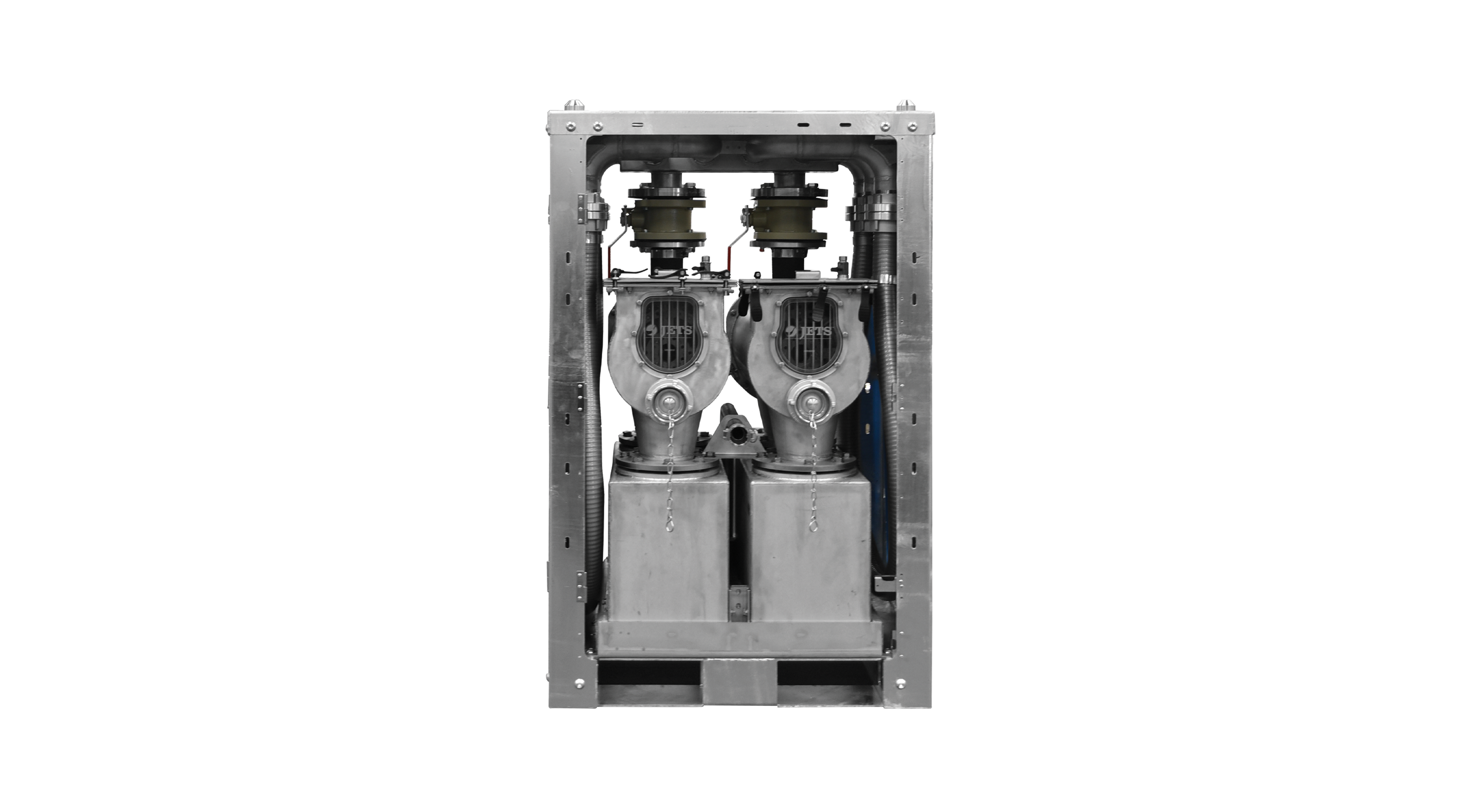 NOMAD Catcher Unit with dual exhausts, mounted in a metal frame. Components visible inside.